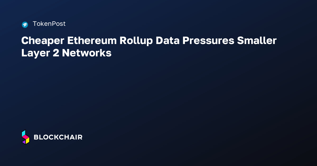 Cheaper Ethereum Rollup Data Pressures Smaller Layer 2 Networks ...